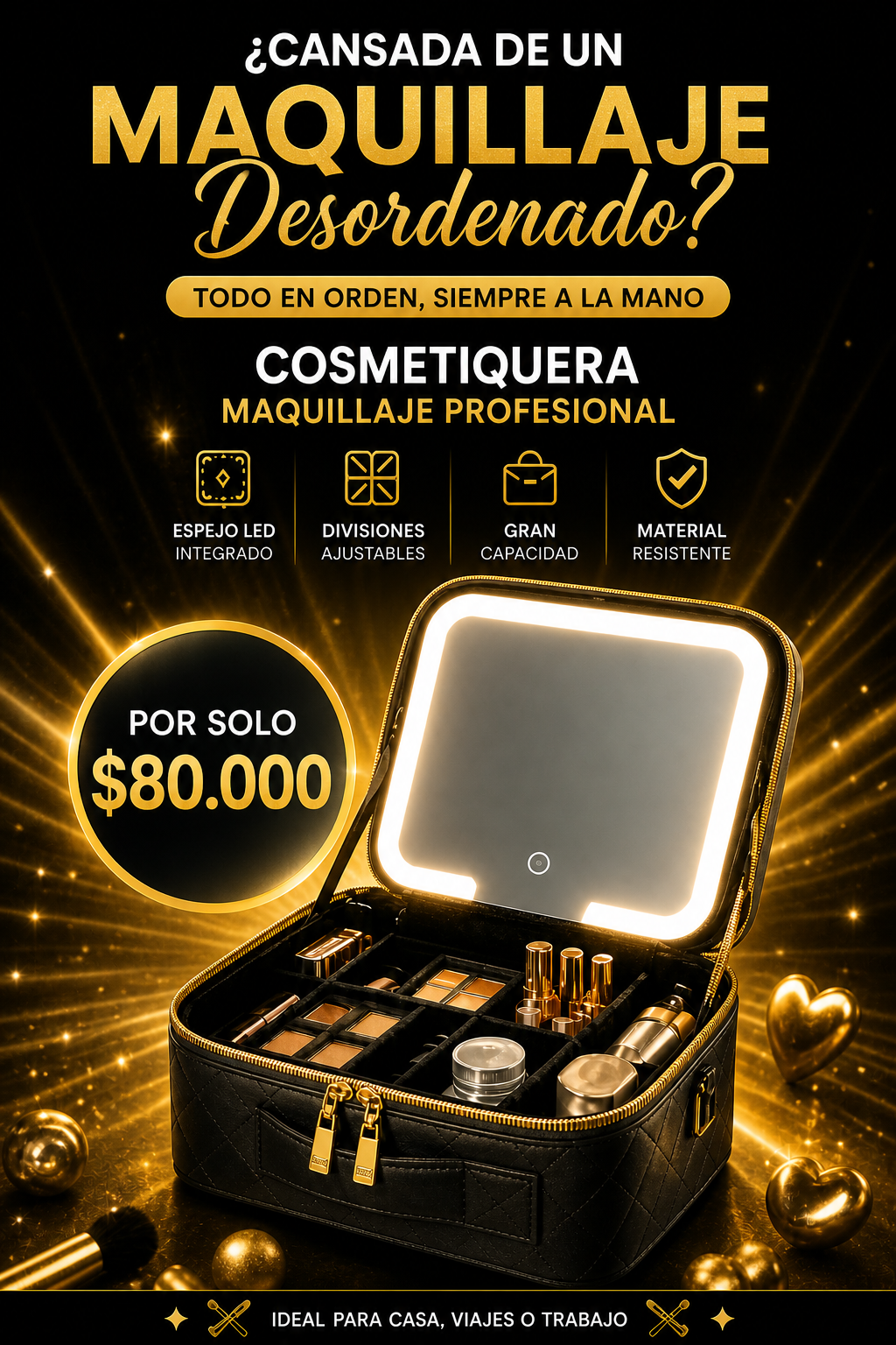 COSMETIQUERA MAQUILLAJE PROFESIONAL